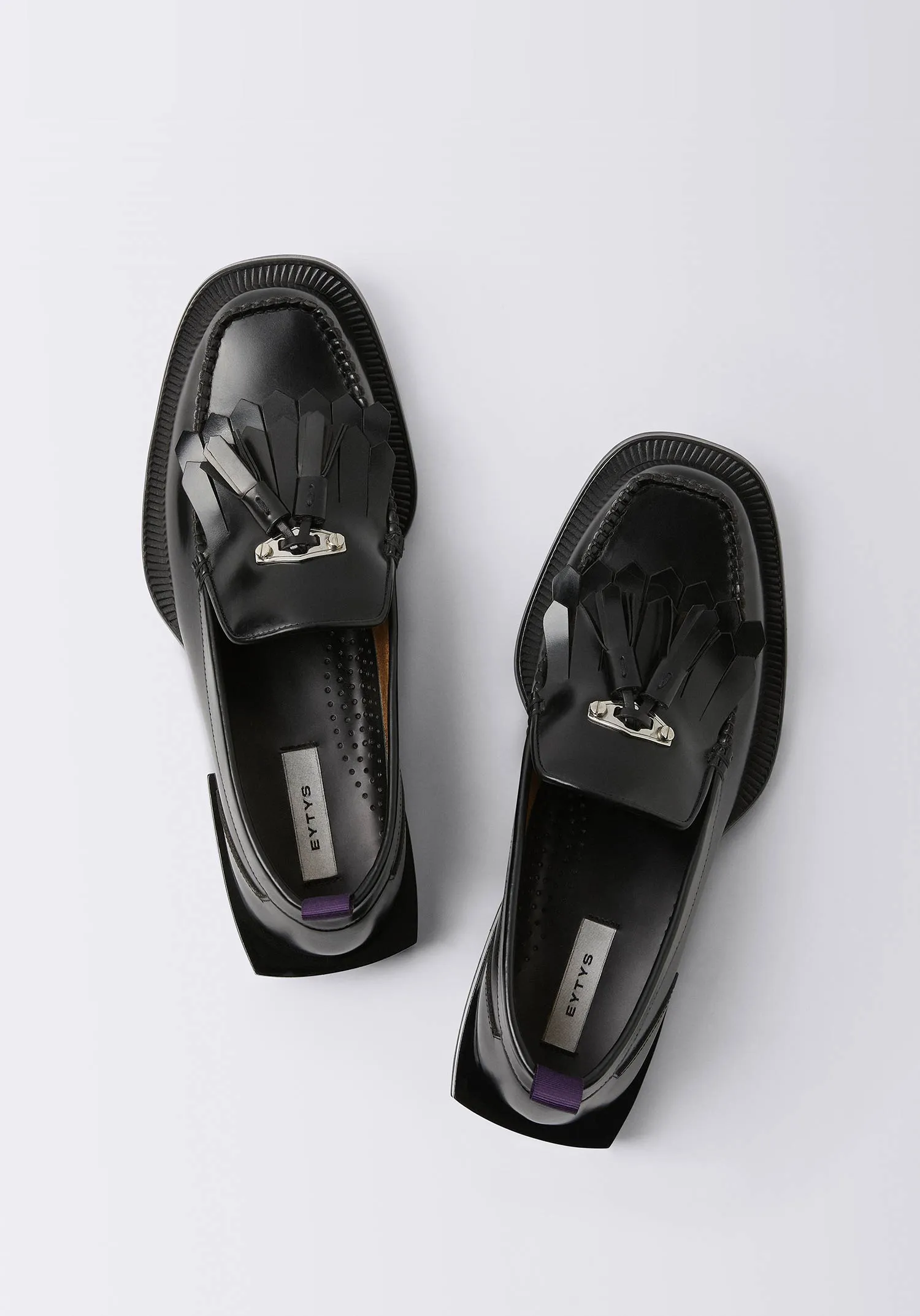 EYTYS Rio Fringe Leather Black Loafers