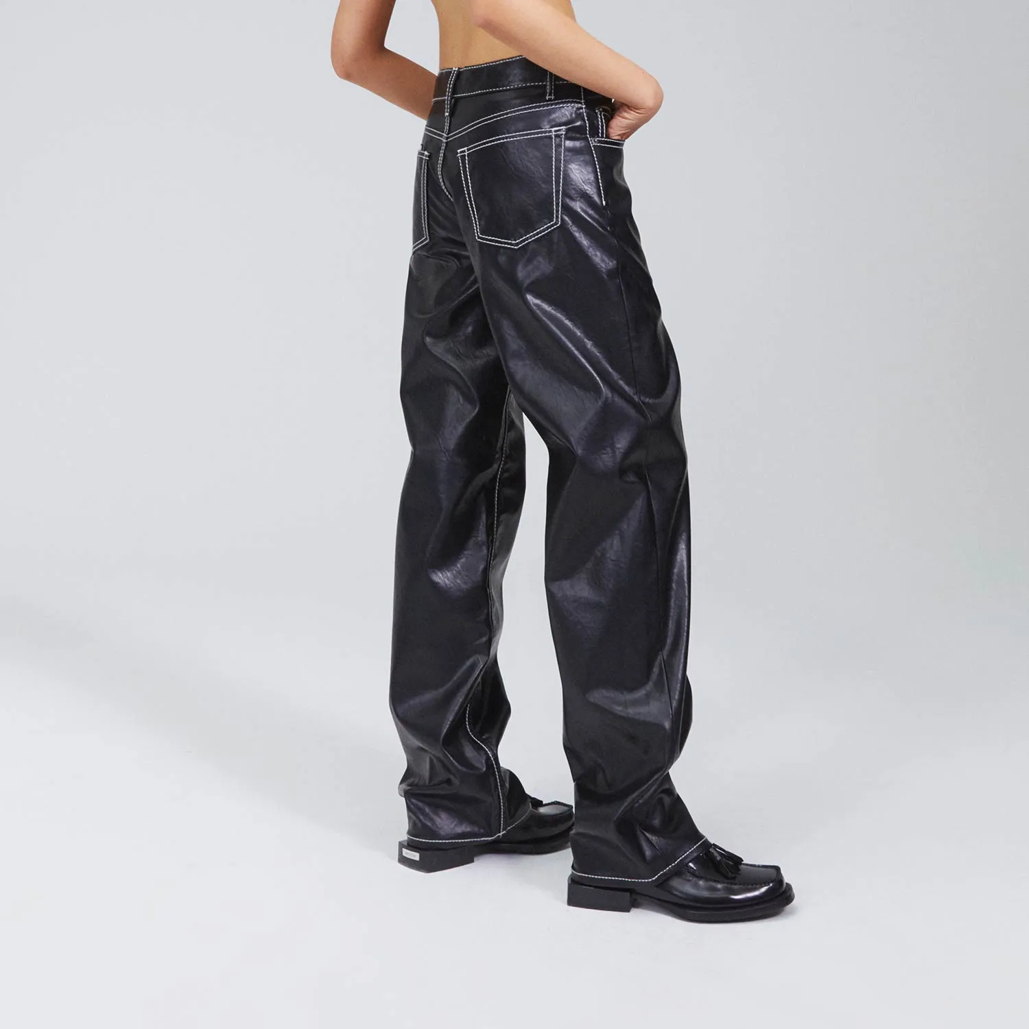 EYTYS Benz Vegan Leather Black Jeans | EYTYS