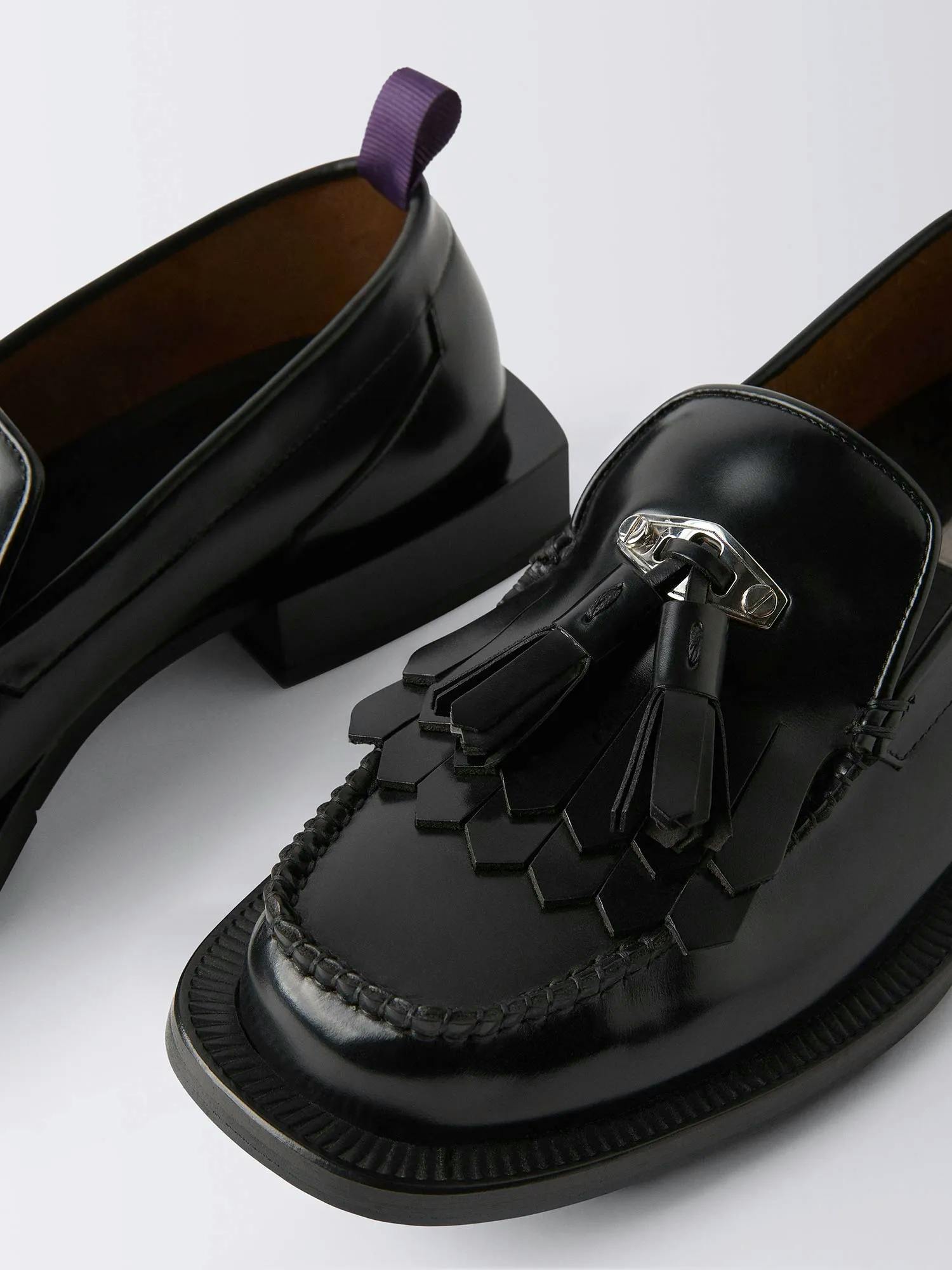 EYTYS Rio Fringe Leather Black Loafers